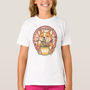 Camiseta Lindo Corgi Comiendo Ramen Kawaii Fideos Japoneses