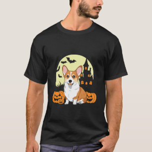 Camiseta Lindo Corgi Halloween Calabaza Luna Castillo Embru