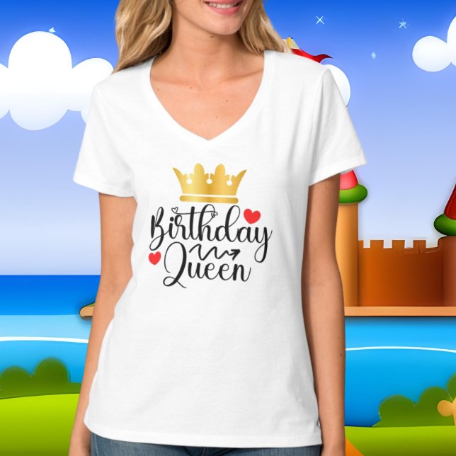 Camiseta lindo cumpleaños Reina arte de palabras (Subido por el creador)