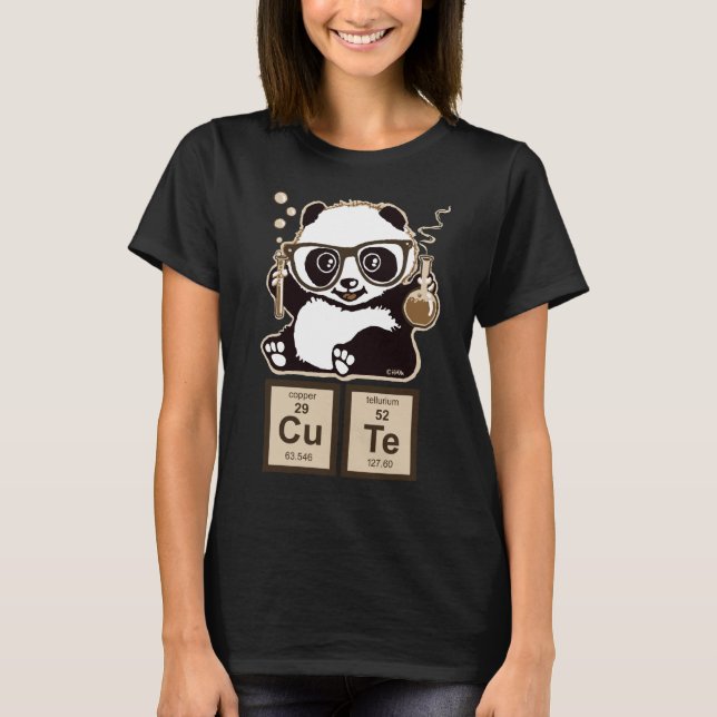 Camiseta Lindo descubierta panda de la química (Anverso)