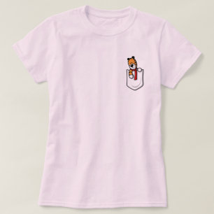 Camiseta lindo diseño de bolsillo amigo en rosa