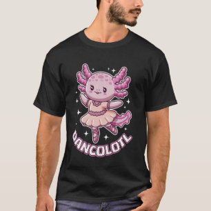 Camiseta Lindo divertido ajolote rosa bailando baile niños 