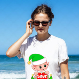 Camiseta Lindo duende verde de Navidad
