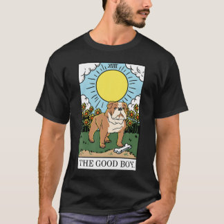 Camiseta Lindo El Buen Chico Bulldog Estética Carta Tarot C