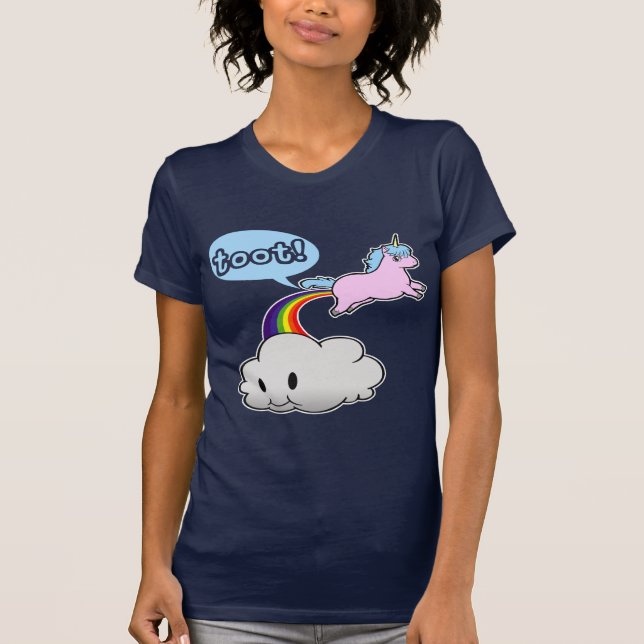 Camiseta ¡Lindo! El unicornio Fart… ¡Toque de bocina! (Anverso)