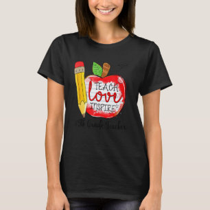 Camiseta Lindo Enseña Ama Inspira Profesor de 5º Grado 100