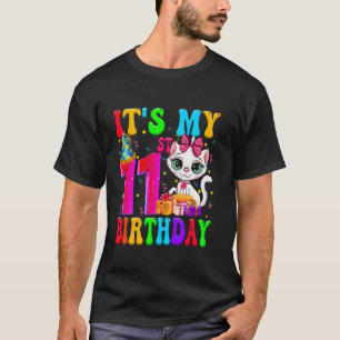 Camiseta Lindo Es Mi 11 Cumpleaños 11 Años Gato Cumpleaños