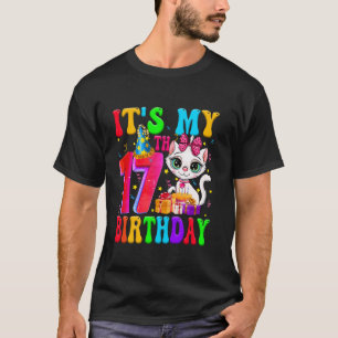 Camiseta Lindo Es Mi Cumpleaños 17 Gato De 17 Años Cumpleañ