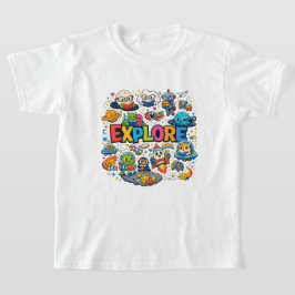 Camiseta Lindo Espacio y lectura "EXPLORAR" De vuelta a la