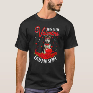 Camiseta Lindo Este Es Mi pijama de San Valentín Husky Sibe