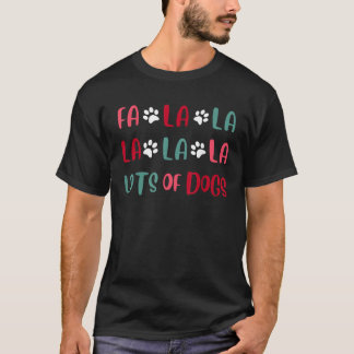 Camiseta Lindo Fa la la Montones De Perros Navidad Amor De