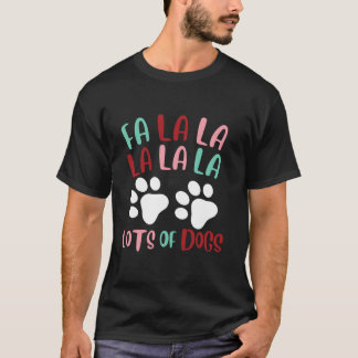 Camiseta Lindo Fa la la Muchos Perros Navidad Amor Perro Na