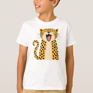 Camiseta Lindo Felino Salvaje Sonriente De Dibujos Animados