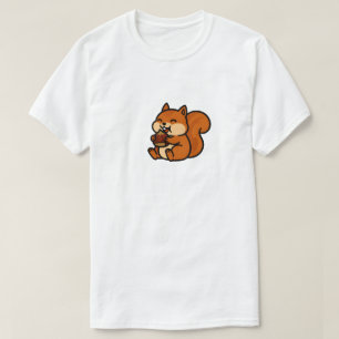 Camiseta Lindo Feliz Ardilla Comiendo Bellota Dibujo Animad