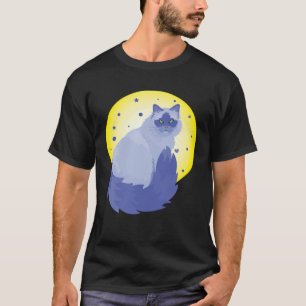 Camiseta lindo gato colorido de un gatito azul