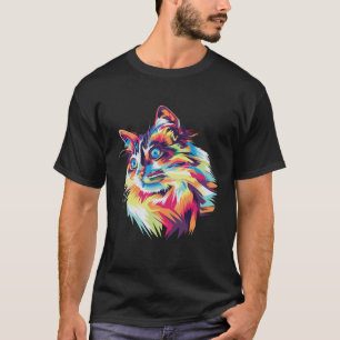 Camiseta lindo gato colorido para los gatos gatos gatos gat