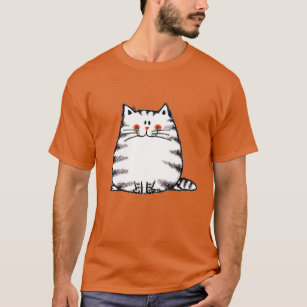 Camiseta lindo gato gordo