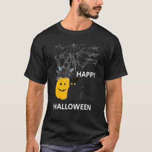 Camiseta Lindo Gato Negro De Halloween Sombrero De Bruja Ca