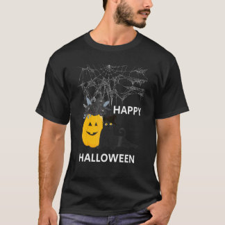 Camiseta Lindo Gato Negro De Halloween Sombrero De Bruja Ca