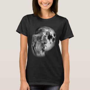 Camiseta lindo gato persa con gato lunar