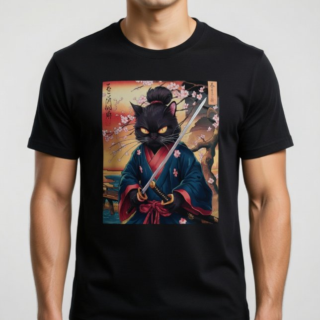 Camiseta Lindo gato samurái japonés (Subido por el creador)