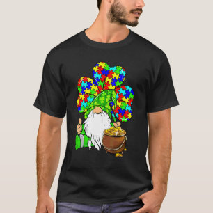 Camiseta Lindo Gnomo del Trébol de Autism Apoyo Feliz St Pa