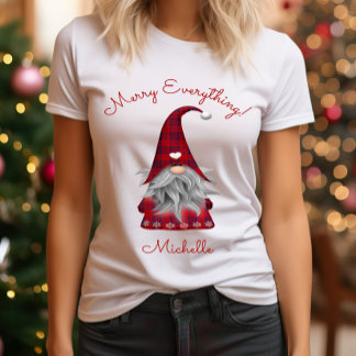 Camiseta Lindo Gnomo Navideño Rústico Alegre Todo Elfo de N