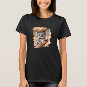 Camiseta Lindo gráfico de koala con sombrero de vaquero