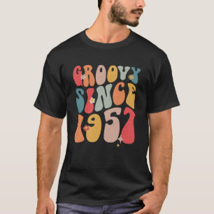 Camiseta Lindo Groovy Desde 1957 Flores Coloridas Estilo 6