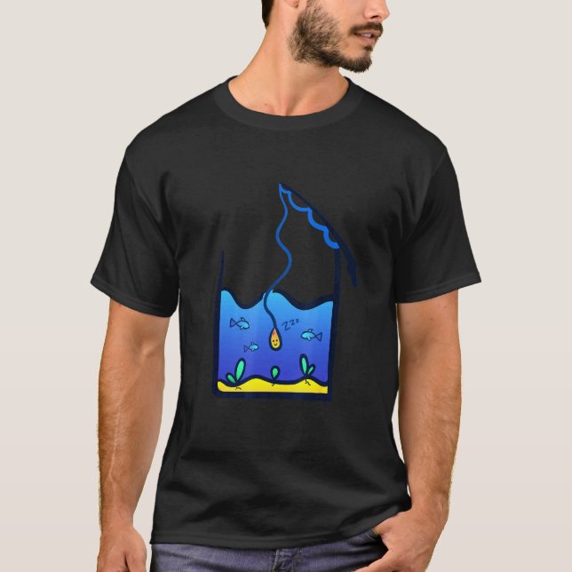 Camiseta Lindo Gusano de Pesca Océano Abstracto (Anverso)