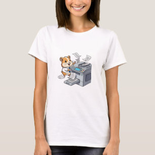 Camiseta Lindo hámster de negocios con corbata operando una