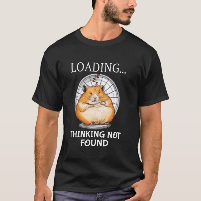 Camiseta Lindo hámster durmiente cargando pensando (Anverso)