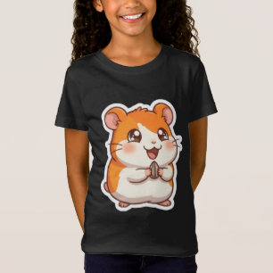 Camiseta Lindo hámster naranja sosteniendo semilla de giras