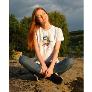 Camiseta Lindo herrerillo en una rama, personalizado