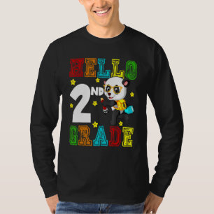 Camiseta Lindo Hola Profesor Segundo Grado Estudiante Panda