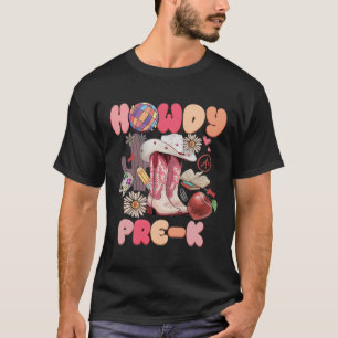 Camiseta Lindo Howdy Pre-k Vaquero Botas de Vaquera Vuelta