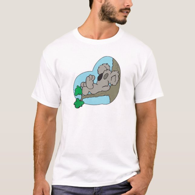 Camiseta lindo koala durmiendo en una rama de árbol (Anverso)
