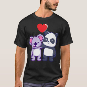 Camiseta Lindo Koala Y Panda Lindo Animal Panda Amistoso Ka