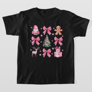 Camiseta Lindo lazo Coquette rosa Navidad Santa Pan de Jeng