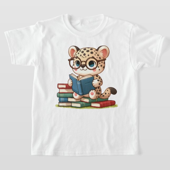 Camiseta Lindo leopardo leyendo (Distribución)