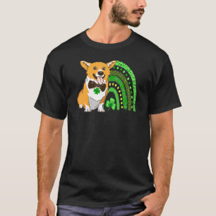 Camiseta Lindo Leprechaun Corgi Arcoíris Trébol Día de San