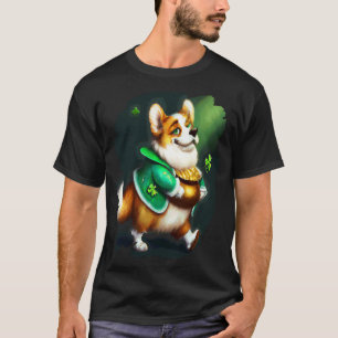 Camiseta Lindo Leprechaun Corgi Perro Día de San Patricio