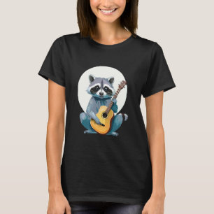 Camiseta Lindo mapache divertido tocando guitarra Rock N Ro