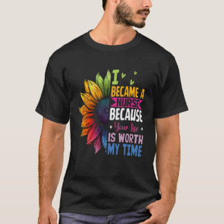 Camiseta Lindo Me Convertí En Enfermera Porque Tu Vida Vale