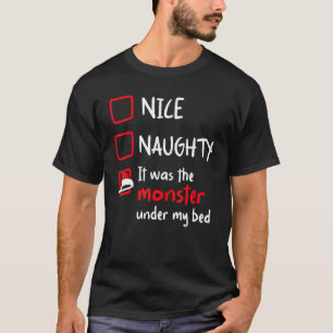 Camiseta Lindo Monstruo Travieso Debajo De Mi Cama Lista De