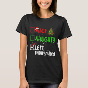 Camiseta Lindo Naughty Dejó Navidades Sin Supervisión Lista