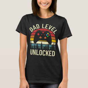 Camiseta lindo nivel de papá vintage desbloqueado jugador d