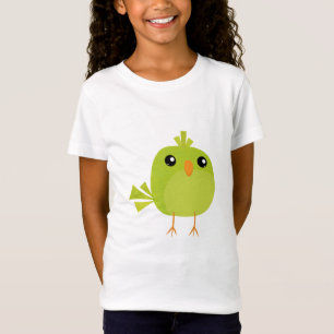 Camiseta Lindo Pájaro Verde Dibujo Animado