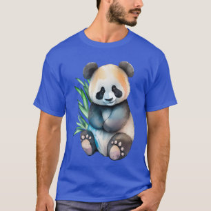 Camiseta Lindo panda acuarela animales lindos amigo