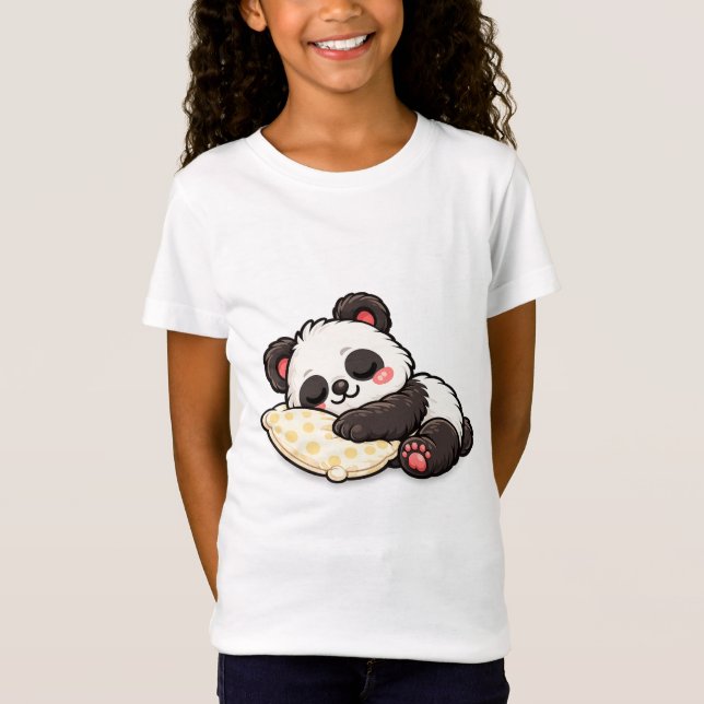Camiseta Lindo Panda Durmiendo con Almohada (Anverso)